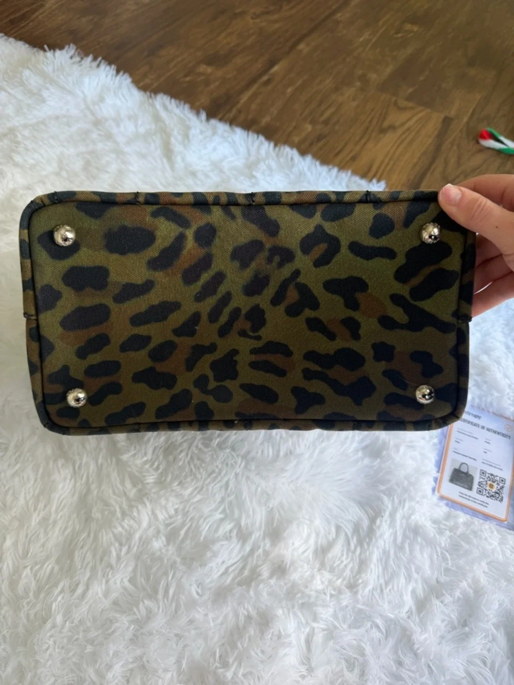 Prada Leopard Canvas Small Tote - Picture 7 of 10